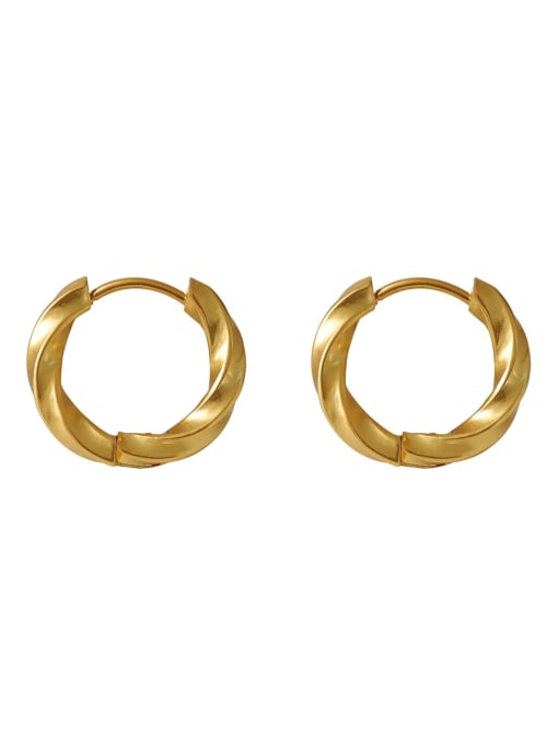 Nostalgic Gold [Ear Buckle] Brass Geometric Minimalist Hoop Earring